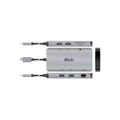 Køb Club3D CSV-1593 8-in-1 USB-C 3.2 Gen 1 Dockingstation - Grå | Alsidig og Effektiv Løsning til Dine Enheder