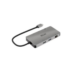 Køb Club3D CSV-1593 8-in-1 USB-C 3.2 Gen 1 Dockingstation - Grå | Alsidig og Effektiv Løsning til Dine Enheder