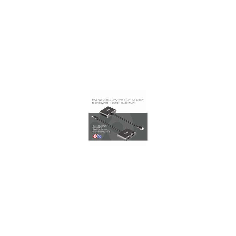 Club 3D CSV-1552 USB-C gen 2 til HDMI, DisplayPort 1.4 Videoadapter Sort Club 3D CSV-1552 USB-C gen 2 til HDMI, DisplayPort 1.4 Videoadapter Sort