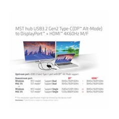 Club 3D CSV-1552 USB-C Gen 2 til HDMI & DisplayPort 1.4 Videoadapter - Kvalitet i Sort med hurtig levering!