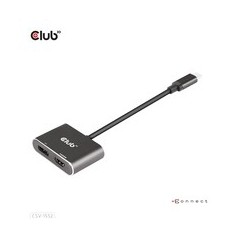 Club 3D CSV-1552 USB-C Gen 2 til HDMI & DisplayPort 1.4 Videoadapter - Kvalitet i Sort med hurtig levering!