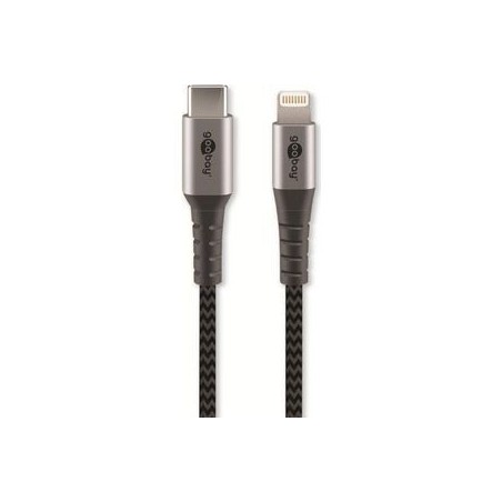 Goobay 1m Lightning-kabel – Fleksibelt, MFi-certificeret og slidstærkt braided design