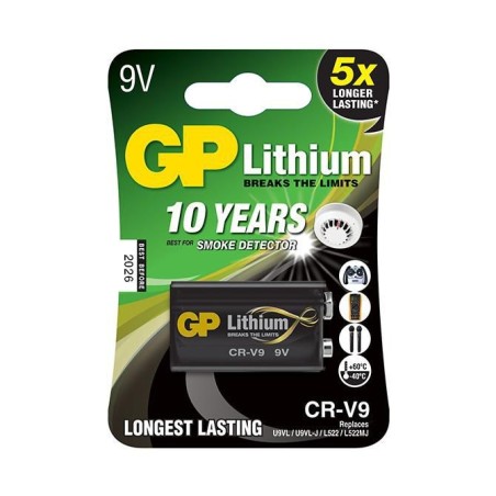 Effektiv og Langtidsholdbar GP Batteries LITHIUM BATTERY 9VCRV9 - Varenummer 255076
