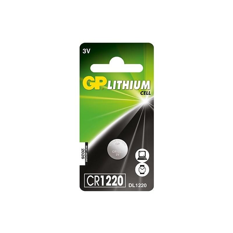 GP LITHIUM BUTTON CELL CR1220 GP LITHIUM BUTTON CELL CR1220