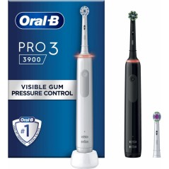 "Oral-B PRO 3 3900 Duopack El tandbørste - Effektiv Rensning i Sort & Hvid | Varenr. 8006540760765"