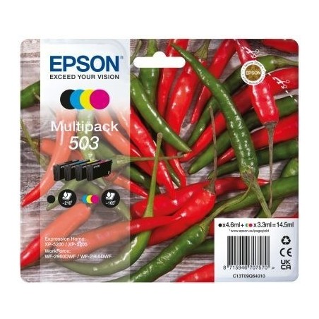 Epson 503 Multipack Blæk - Sort, Gul, Cyan & Magenta C13T09Q64010 | Kvalitet og Fremragende Udskrivning