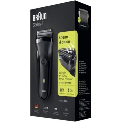 "Køb BRAUN Sort Shaver 300s - Effektiv, Stilren og Holdbar Barbering | Varenummer: 4210201163305"