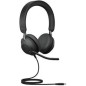 Jabra Evolve2 40 SE MS Stereo Kablet Høretelefoner Sort Jabra Evolve2 40 SE MS Stereo Kablet Høretelefoner Sort
