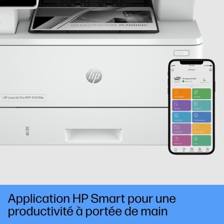 HP LaserJet Pro MFP 4102fdw - Effektiv Laserskriver med Hurtig Udskrivning og Multifunktionalitet!