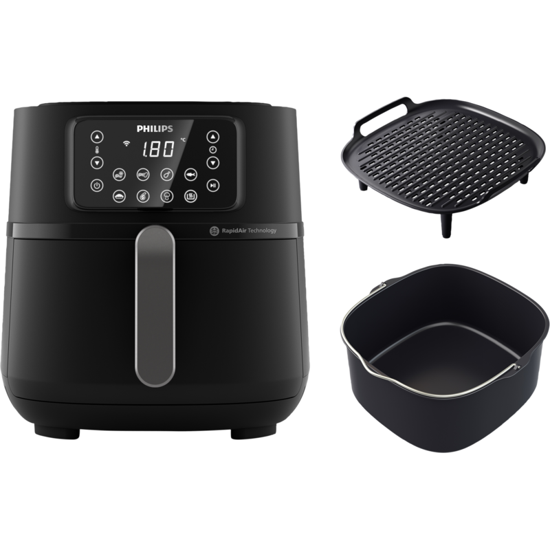Philips Series 5000 HD9285 XXL Connected Airfryer 2000W Mørk sølv/sort