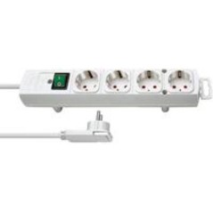 Brennenstuhl 1153120100 Power Strip 2m - 4 AC Outlets Indoor - White, Reliable & Stylish Power Solution