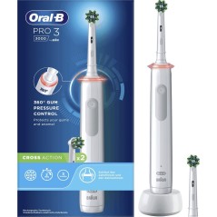 Oral-B PRO 3 3000 Cross Action Tandbørste - Hvid Edition til Effektiv Rensning og Optimal Mundpleje!