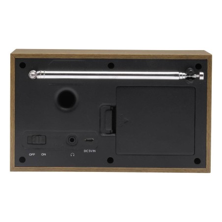 DENVER DAB-46 Bærbar DAB Radio i Brun/Hvid - Suveræn Lydkvalitet og Stilrent Design!