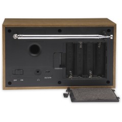 DENVER DAB-46 Bærbar DAB Radio i Brun/Hvid - Suveræn Lydkvalitet og Stilrent Design!
