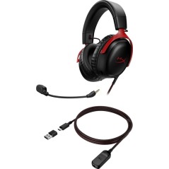 Køb HyperX Cloud 3 Kabling Headset - Sort/Rød | Komfort, Kvalitet & Lyd i Topklasse - Varenr: 0197029008237