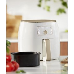 Philips Premium Collection HD9870 Airfryer XXL - Sund Madlavning med 2.225kW Hvid/Perle - Optimal Droning af Smag!