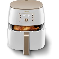 Philips Premium Collection HD9870 Airfryer XXL - Sund Madlavning med 2.225kW Hvid/Perle - Optimal Droning af Smag!