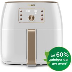 Philips Premium Collection HD9870 Airfryer XXL - Sund Madlavning med 2.225kW Hvid/Perle - Optimal Droning af Smag!