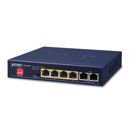 "Effektiv Planet 4-Port 10/100/1000T 802.3at Switch - GSD-604HP - Optimal Netværksydelse"