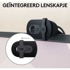Logitech BRIO 100 Webcam - 1920 x 1080 Fortrådet - Professionel Kvalitet til Dit Streaming og Videomøde