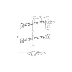 LogiLink Quad Monitor Desk Stand - Stativ til 4 LCD displays 13-32" | Optimal Plads & Ergonomi