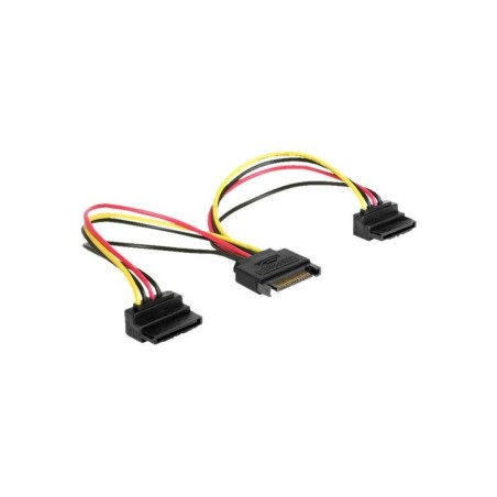 DeLOCK 15 pin Serial ATA Strøm Splitter - 15cm Strømkabel (Female til Male) - Optimal forbindelseskvalitet, Varenr. 404361960128