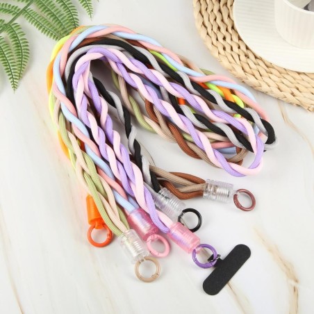 Universal Mobile Phone Anti-lost Twists Long LanyardBrown