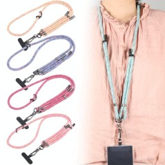 8mm Adjustable Mobile Phone Anti-lost Long LanyardOrange Colorful