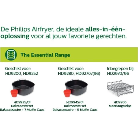 Philips Essential HD9270 Airfryer XL - Effektiv 2kW Sort Airfryer til Sundere Madlavning!