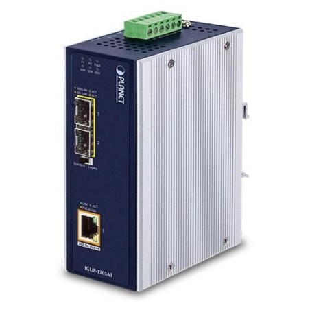 Køb Planet Industrial 2-Port 100/1000X IGUP-1205AT | Robust og Pålidelig Netværksløsning