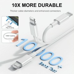 USB til Lightning Hurtigopladningskabel – 1m | iPhone Opladerkabel