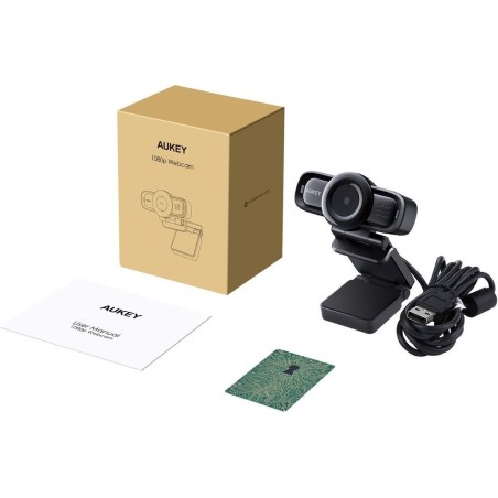 Køb Aukey PC-LM3 USB Integration Camera - Høj Kvalitet, Micro USB2.0, Sort - Perfekt til Streaming!