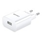 USAMS T18 2.1A Rejseoplader med 1 USB-Port – Hvid | UltraShop