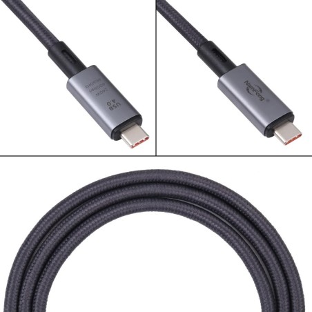 8K USB-C til USB-C Video Kabel - 40Gbps, USB 4 Kompatibel, 1m, Sort