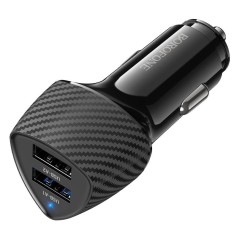 BOROFONE BZ31A Dual-Port USB Car Charger – Black | UltraShop