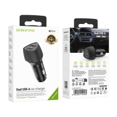 BOROFONE BZ31A Dual-Port USB Car Charger – Black | UltraShop