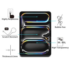 1 Stk. Skærmbeskytter til iPad Pro 11" (2024) – 0,26mm 9H Tempered Glass
