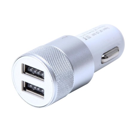 5V Dual USB Cigaretadapter til Bil – 2.1A/1A Hurtigopladning (Sølv) | UltraShop