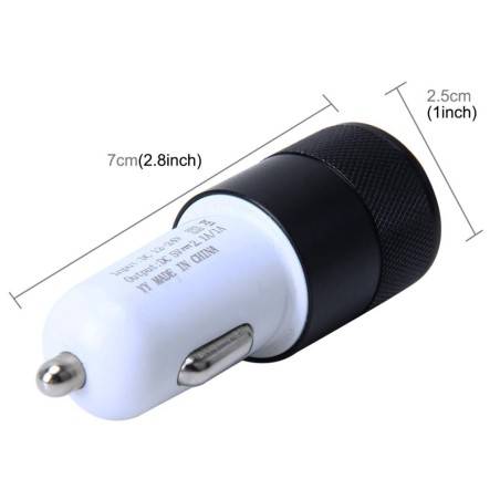 5V Dual USB Billader – 2.1A/1A Cigarette Lighter Adapter (Sort)