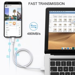 USB Data Sync & Charging Cable for iPhone/iPad – 3m (White) | UltraShop