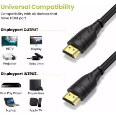 HD09 8K Ultra Clear HDMI 2.1 Kabel – 2 Meter (Høj Hastighed, TV & Computer)