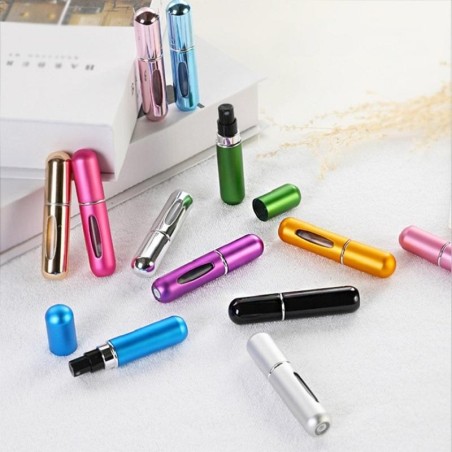 5ml Mini Parfume Sprayflaske – Aluminium, Rejsevenlig og Selv-Pumpe