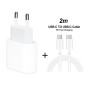 20W USB-C Fast Charger for iPhone / Android (USB-C to USB-C) – 2 meter