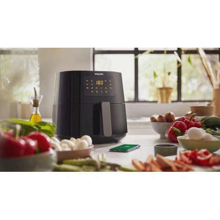 Philips Essential HD9280 Airfryer XL - 2000W Mørk Sølv/Sort | Sundere Frituremadning!