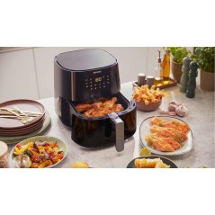 Philips Essential HD9280 Airfryer XL - 2000W Mørk Sølv/Sort | Sundere Frituremadning!