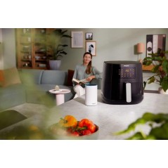Philips Essential HD9280 Airfryer XL - 2000W Mørk Sølv/Sort | Sundere Frituremadning!
