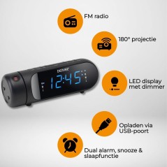 DENVER CPR-700 Clock-radio Sort – Elegant Design, Fantastisk Lyd & Funktionelle Smart Features!
