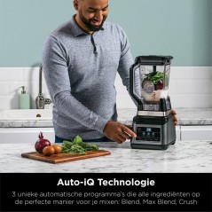 Ninja BN750EU Blender - 3 Auto-iQ-funktioner i Sort/Sølv - Kraftfuld & Innovativ Blender til Perfekte Resultater!