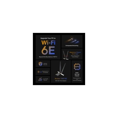 TP-Link ARCHER TXE72E V1 Netværksadapter PCI Express x1 - Hurtig og Stabil Forbindelse til Dit Netværk - Varenummer: 48970986883