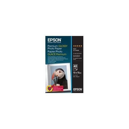 Epson Premium Glossy Photo Paper 100 x 150 mm – Fantastisk Fotopapir med 40 Ark – Skab Smukke Billeder!